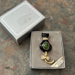 Canadian jade cat pin